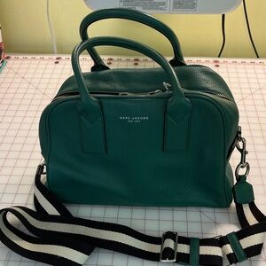 Marc Jacobs Teal Green Bag with Striped Strap